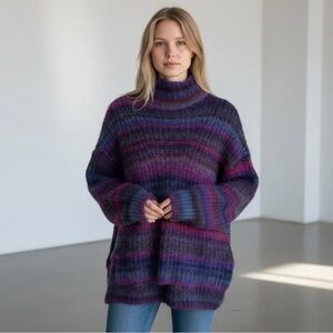 Hatch Maternity Striped Multicolor Turtleneck Sweater